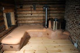 Sauna - bania - ogrzewana piecem rakietowym